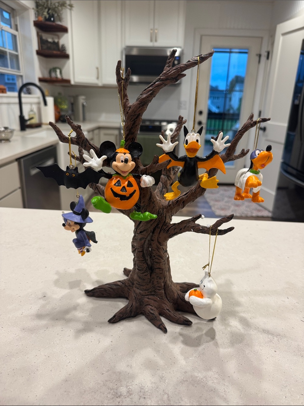 Disney Halloween Tree Figurine with Orange, Brown, Black, White & Green Accents
